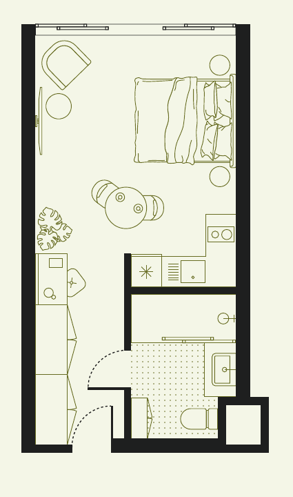 Studio concept plan from the Dandara brochure